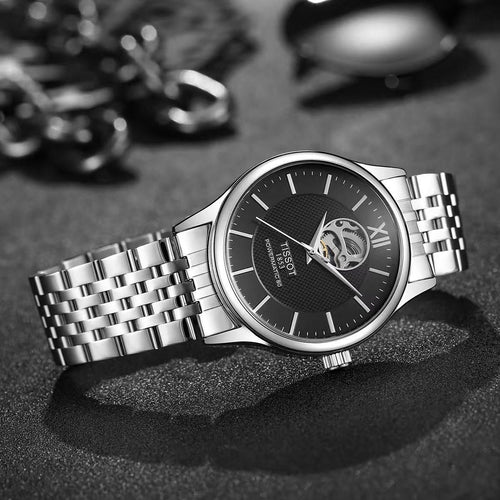 Tissot 1853 Powermatic 80 Automatic Open Heart Watch – Stainless Steel Collection